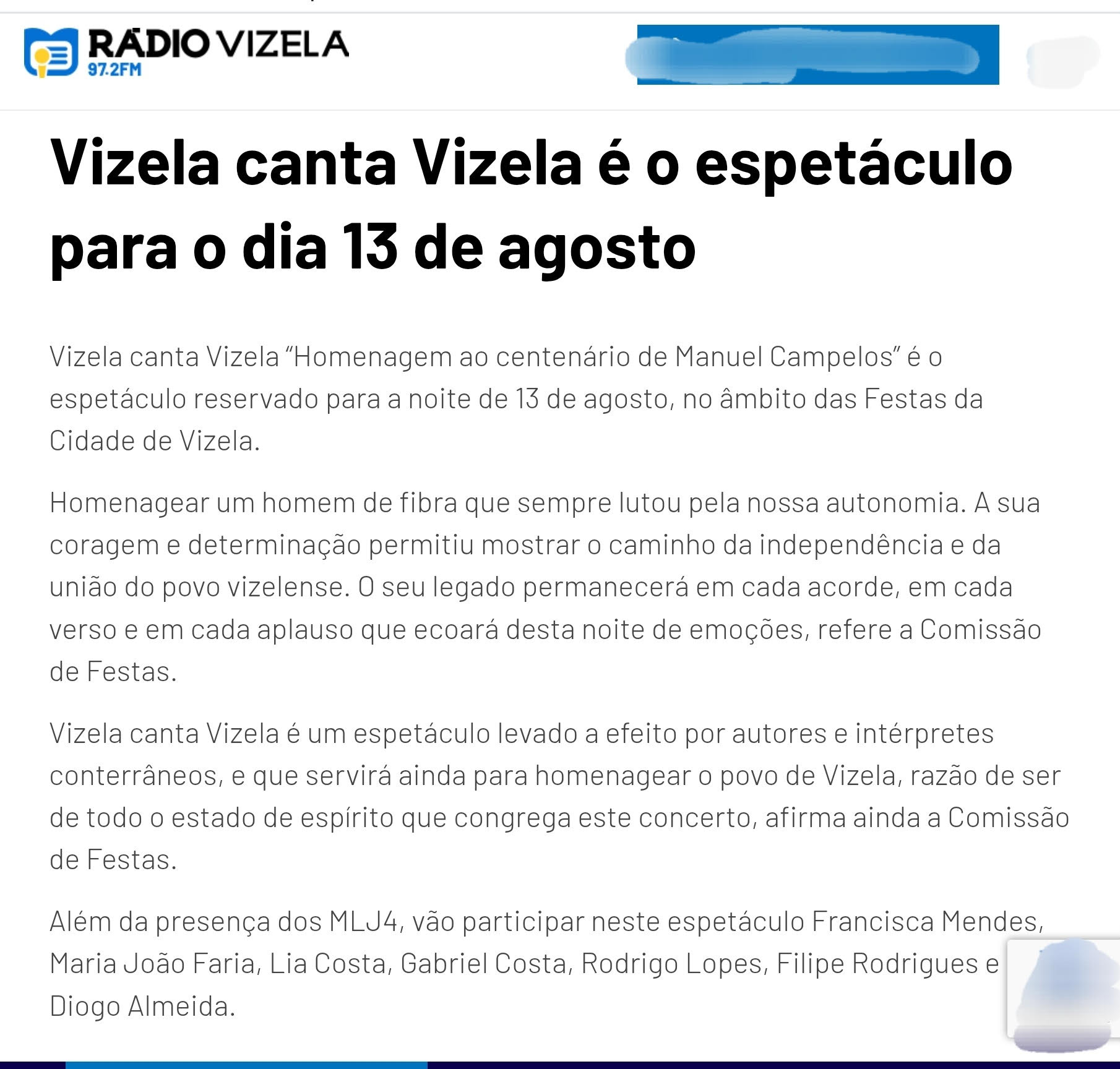 Espetáculo 100 anos